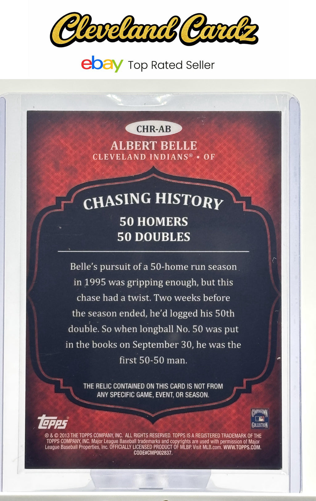 2013 Topps #CHR-AB Albert Belle Chasing History Relics