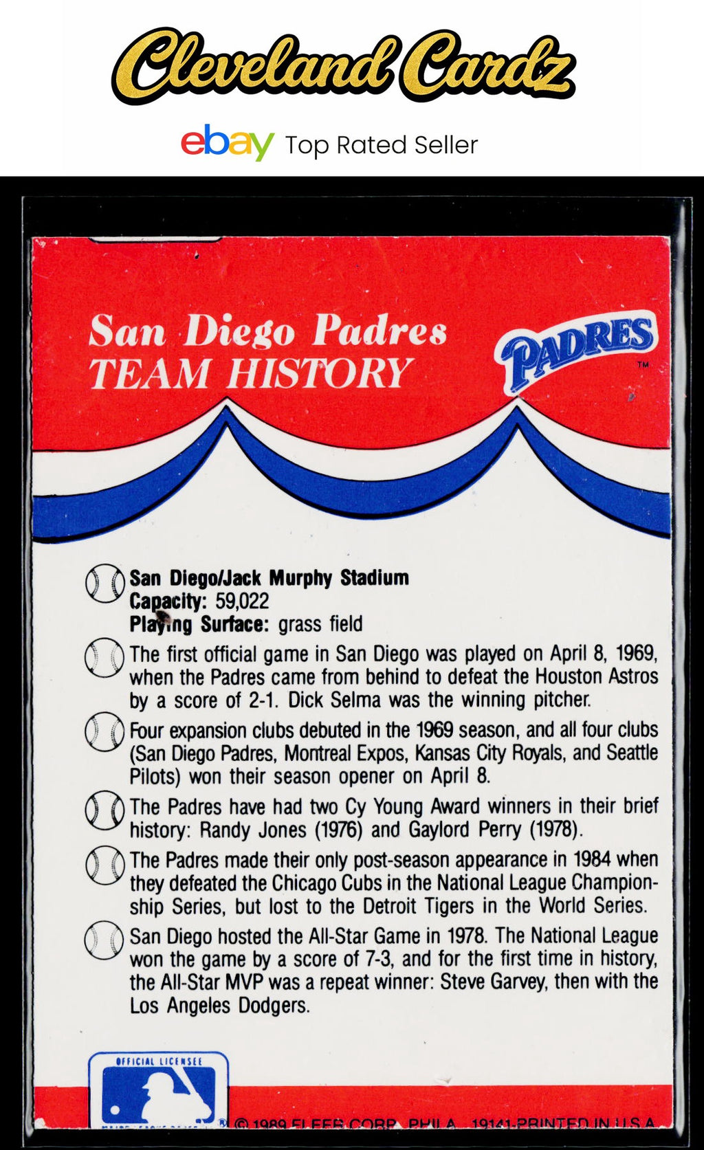 1989 Fleer #NNO NL: Pirates/Cardinals/Padres/Giants Team Stickers