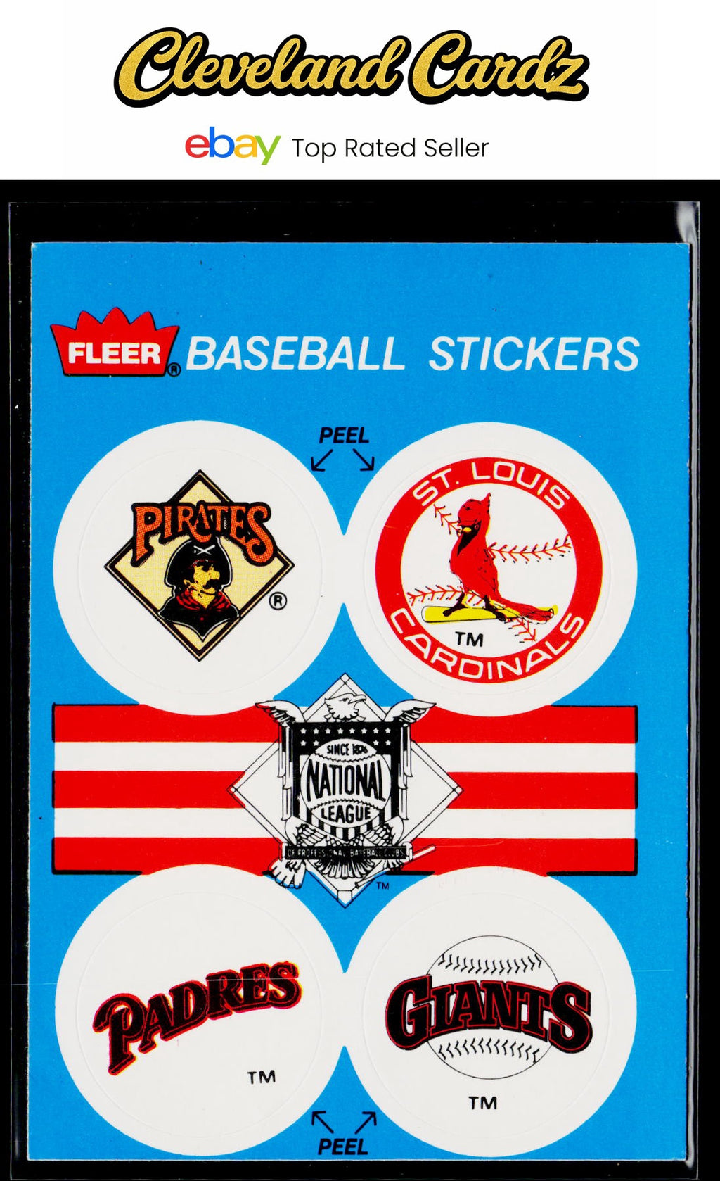 1989 Fleer #NNO NL: Pirates/Cardinals/Padres/Giants Team Stickers