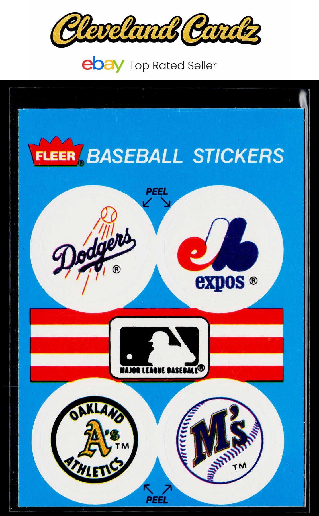 1989 Fleer #NNO MLB: Dodgers/Expos/Athletics/Mariners Team Stickers
