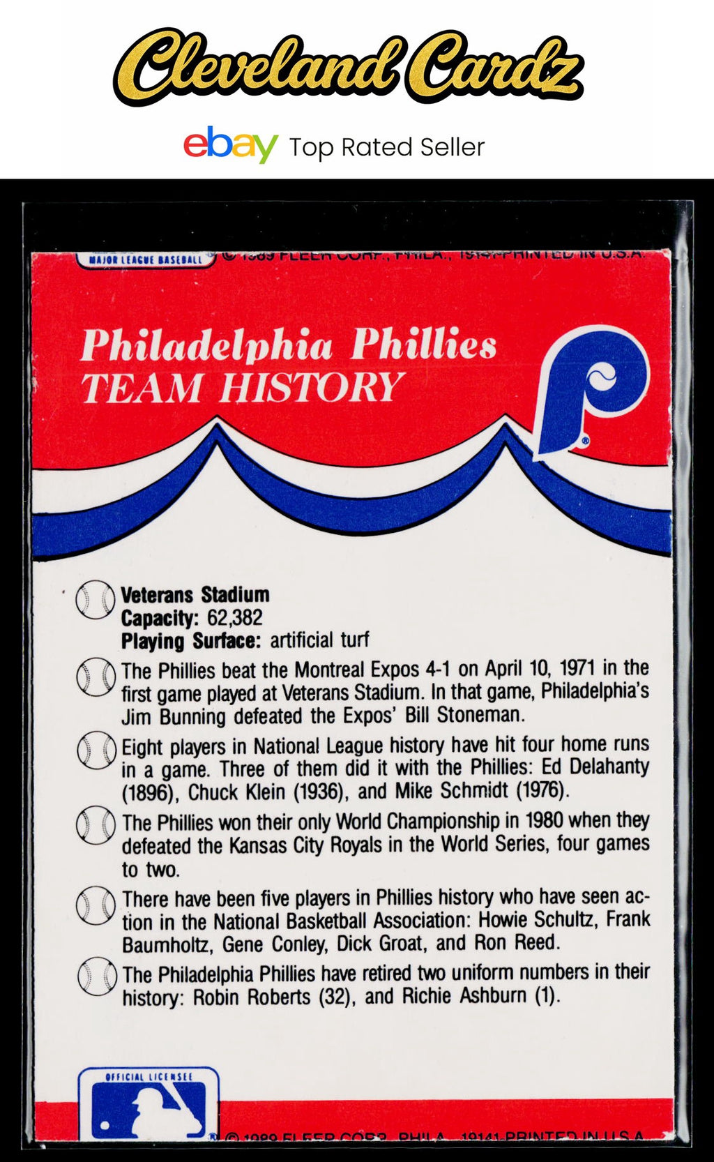 1989 Fleer #NNO NL: Dodgers/Expos/Mets/Phillies Team Stickers
