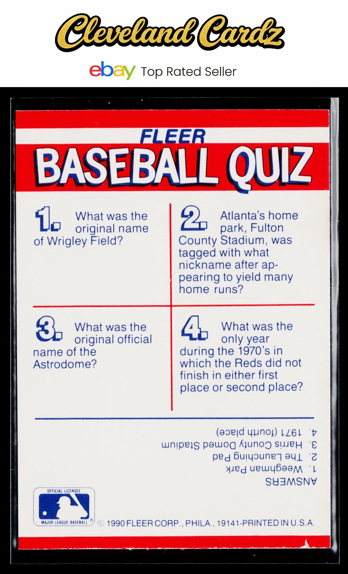 1989 Fleer #NNO NL: Braves/Cubs/Reds/Astros Team Stickers