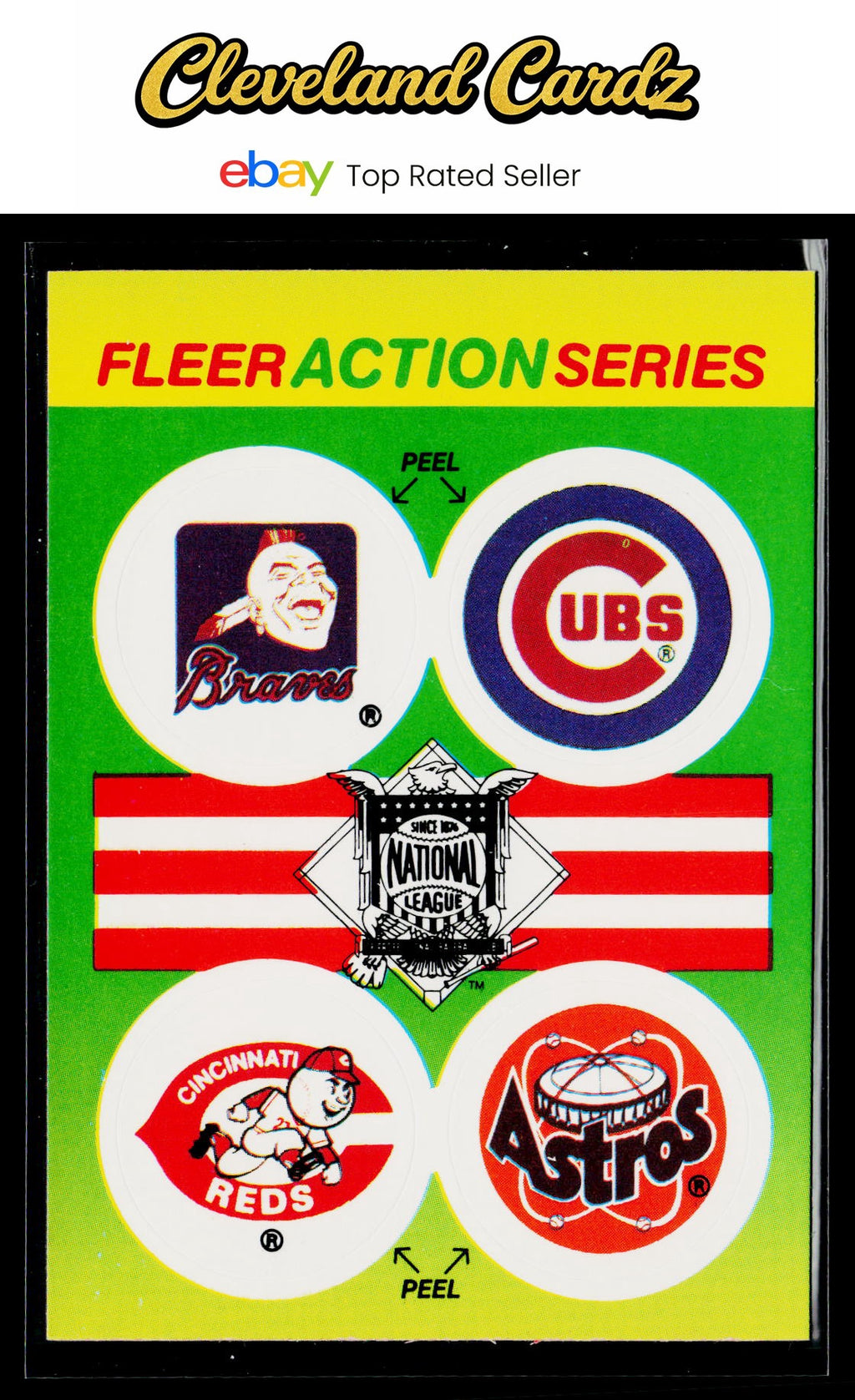1989 Fleer #NNO NL: Braves/Cubs/Reds/Astros Team Stickers
