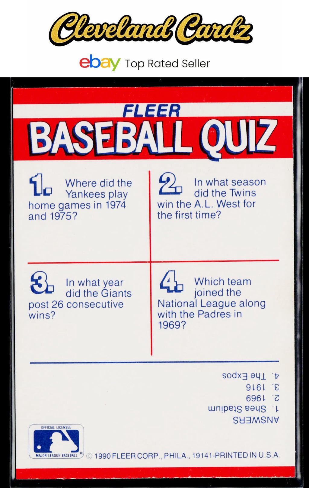1990 Fleer #NNO MLB: Twins/Yankees/Padres/Giants Action Series Team Stickers