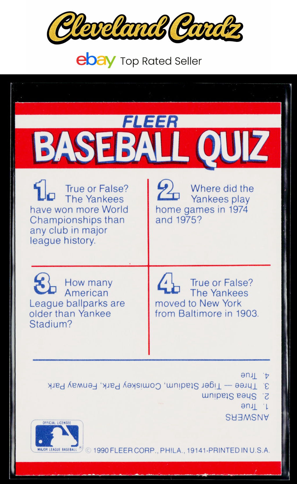 1990 Fleer #NNO New York Yankees Action Series Team Stickers