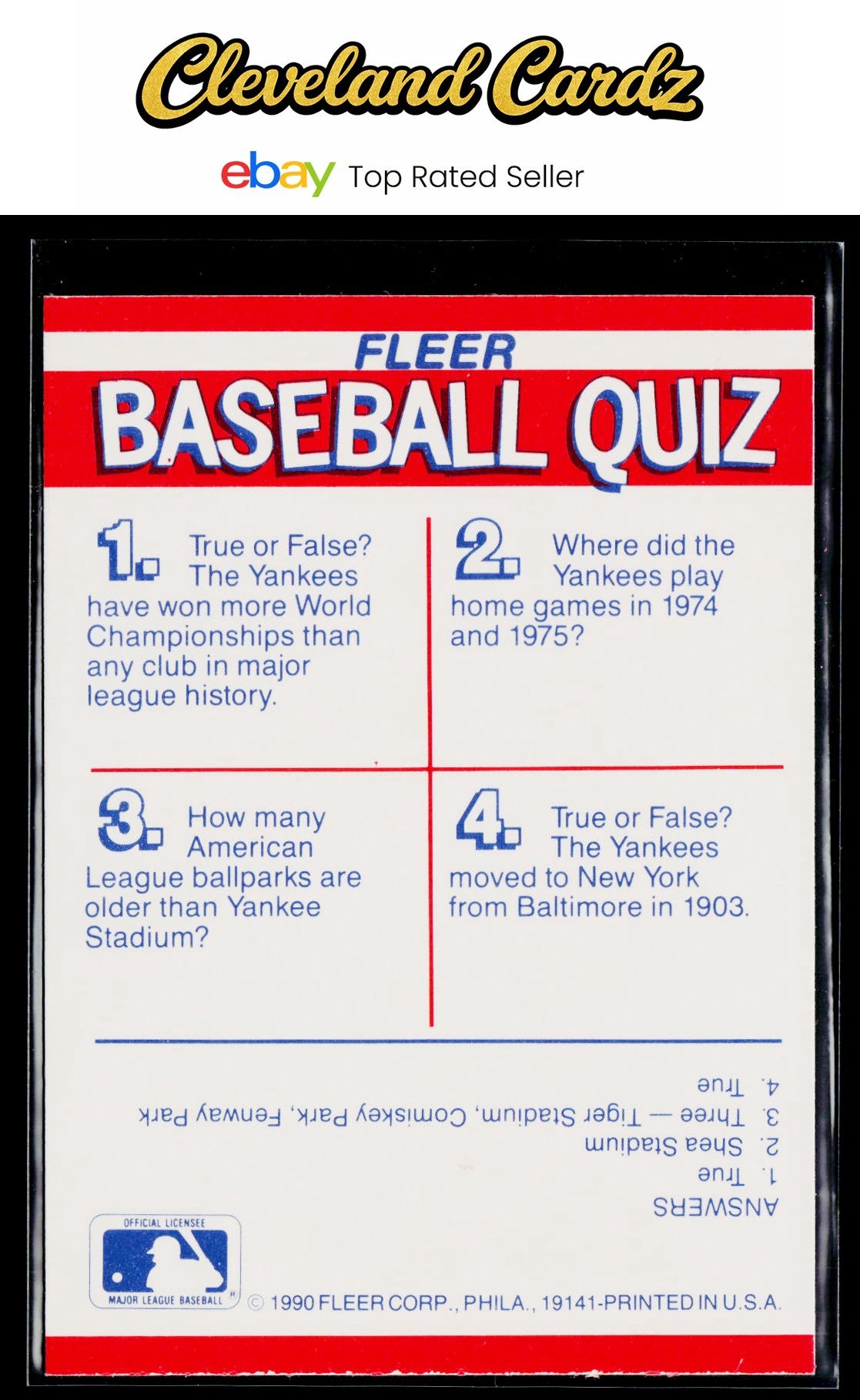 1990 Fleer #NNO New York Yankees Action Series Team Stickers