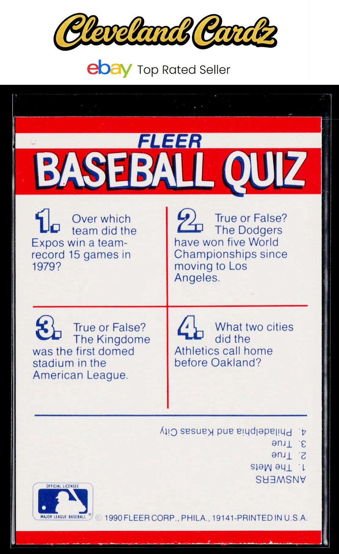 1990 Fleer #NNO MLB: Dodgers/Expos/Athletics/Mariners Team Stickers