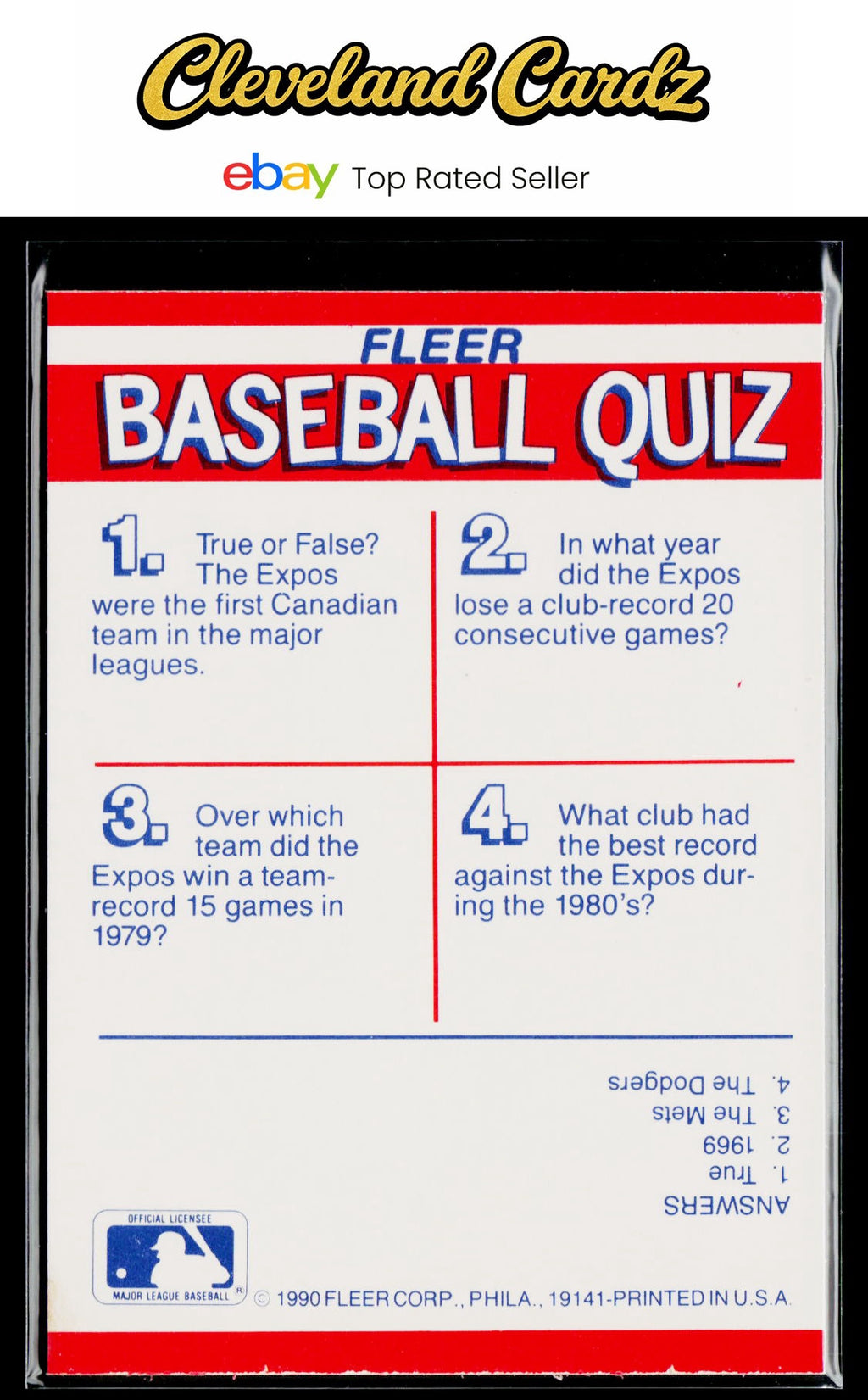 1990 Fleer #NNO MLB: Braves/Cubs/Royals/Brewers Team Stickers