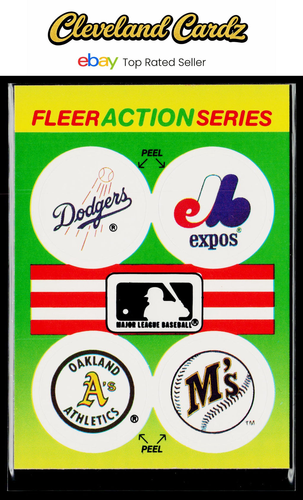1990 Fleer #NNO MLB: Dodgers/Expos/Athletics/Mariners Team Stickers