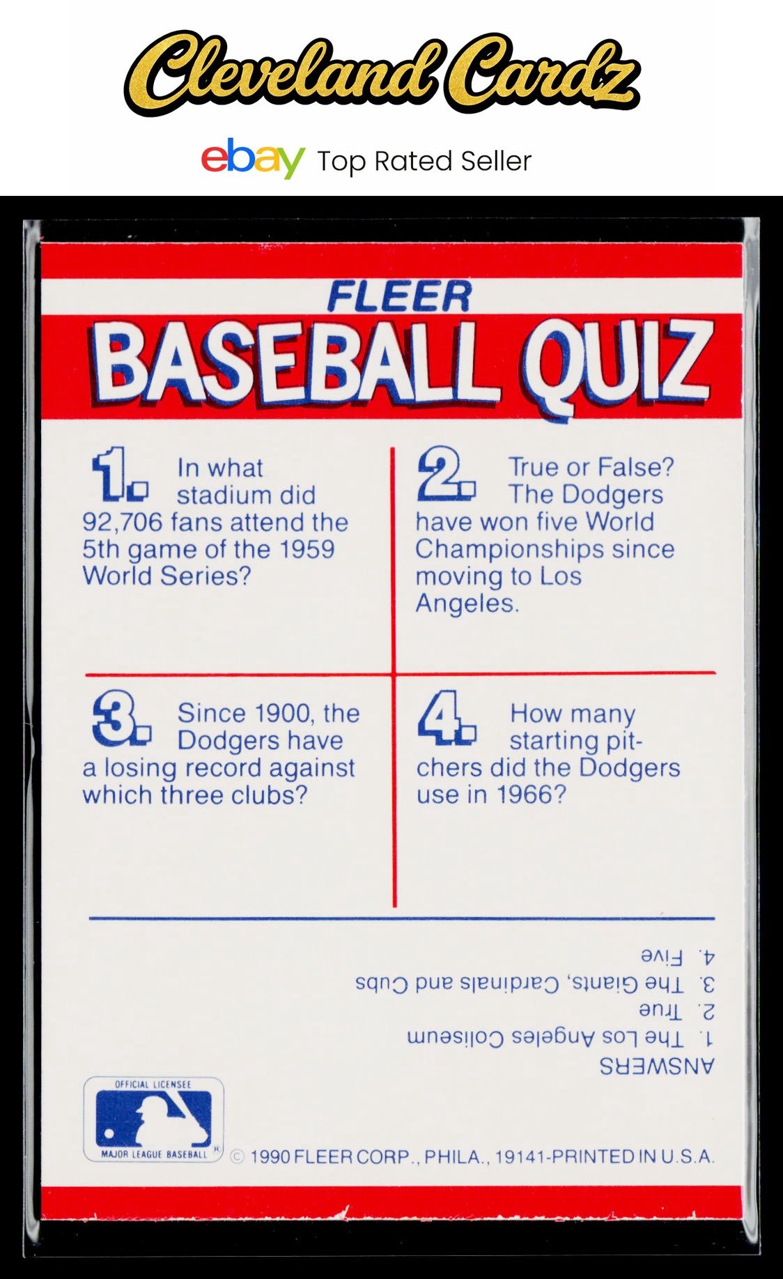 1990 Fleer #NNO NL: Pirates/Cardinals/Padres/Giants Team Stickers