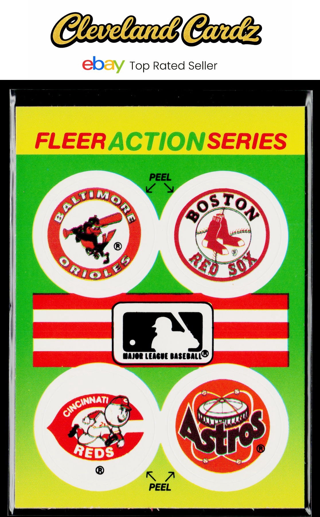 1990 Fleer #NNO Orioles/Red Sox/Reds/Astros Action Series Team Stickers