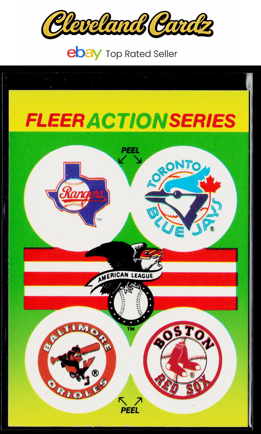 1990 Fleer #NNO AL: Rangers/Blue Jays/Orioles/Red Sox Team Stickers