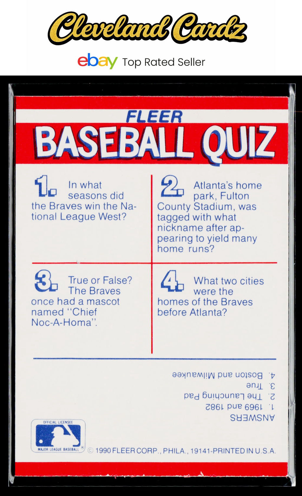 1990 Fleer #NNO AL: Indians/Tigers/Royals/Brewers Team Stickers