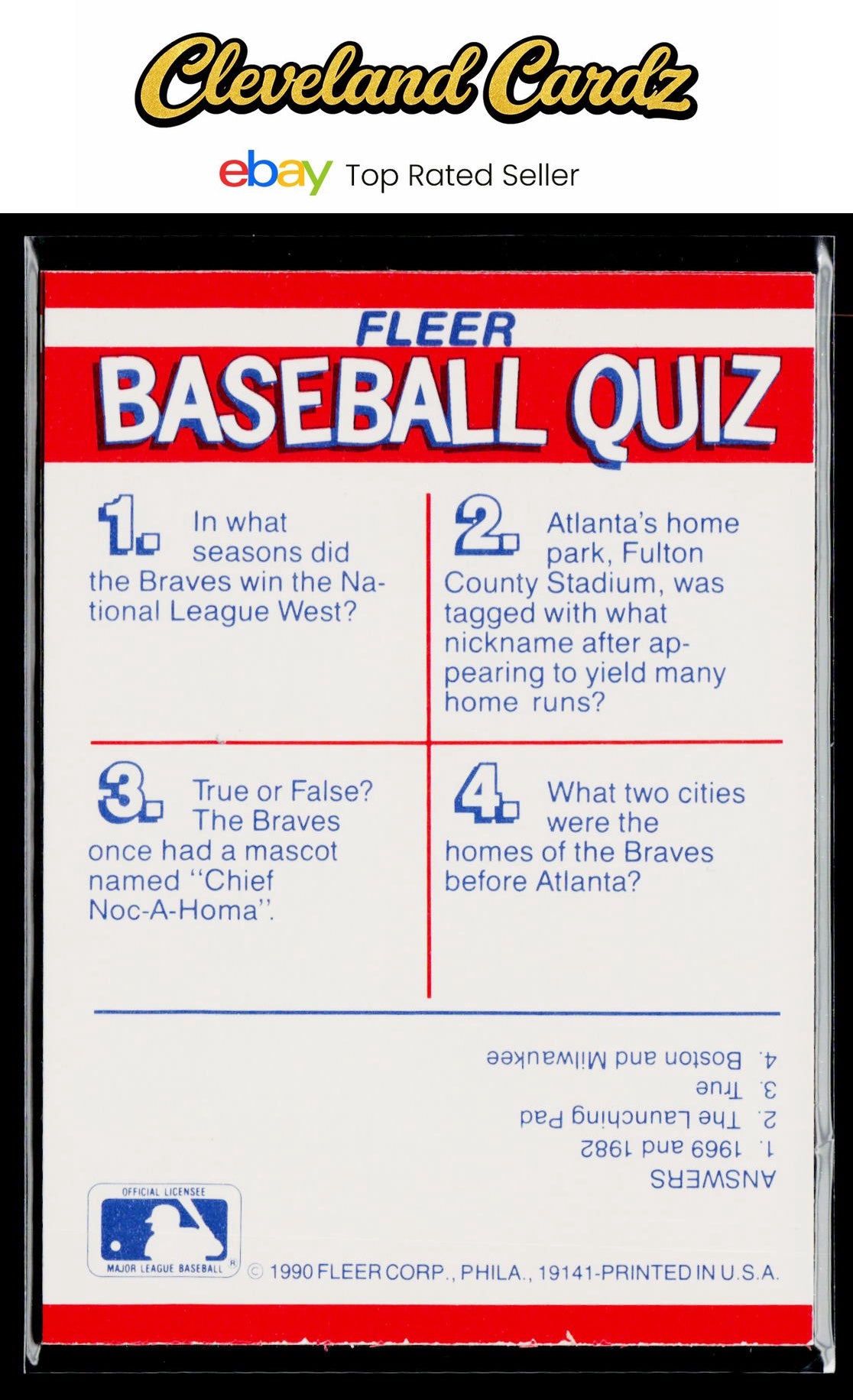 1990 Fleer #NNO AL: Indians/Tigers/Royals/Brewers Team Stickers