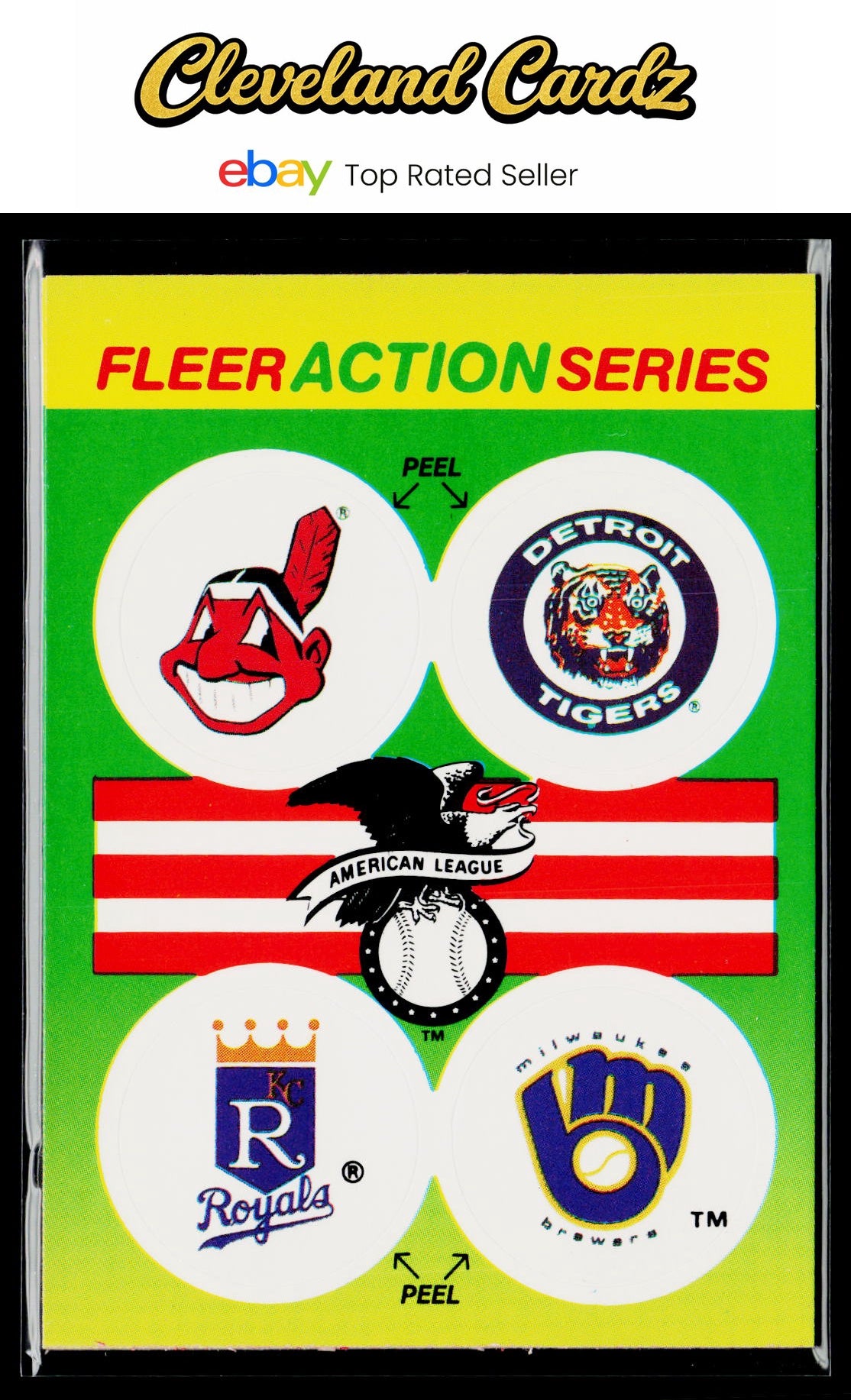1990 Fleer #NNO AL: Indians/Tigers/Royals/Brewers Team Stickers