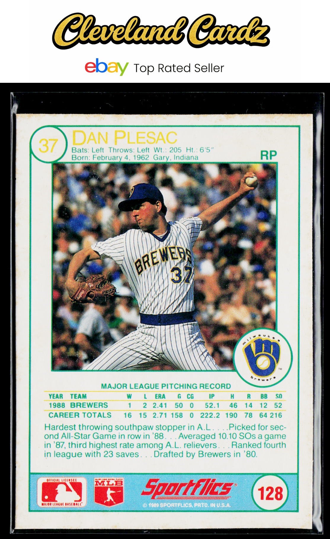 1989 Sportflics #128 Dan Plesac