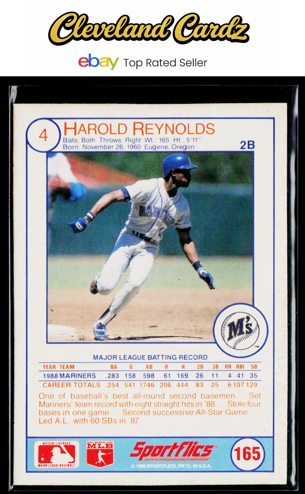 1989 Sportflics #165 Harold Reynolds