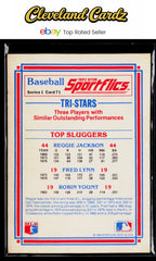 1986 Sportflics #71 Top Sluggers (Reggie Jackson / Fred Lynn / Robin Yount)