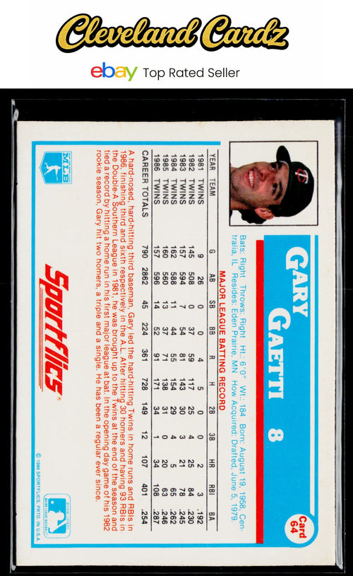 1987 Sportflics #64 Gary Gaetti