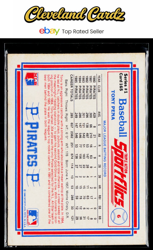 1986 Sportflics #165 Tony Pena