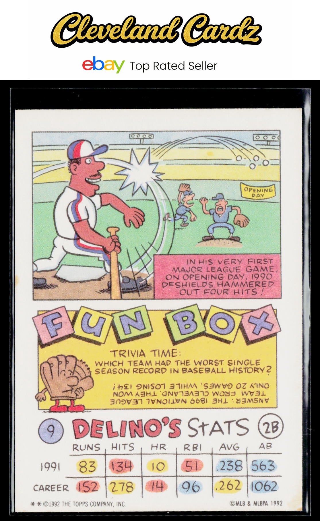 1992 Topps Kids #9 Delino DeShields