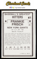 1982 TCMA Baseball's Greatest Hitters (White Backs) #37 Frankie Frisch