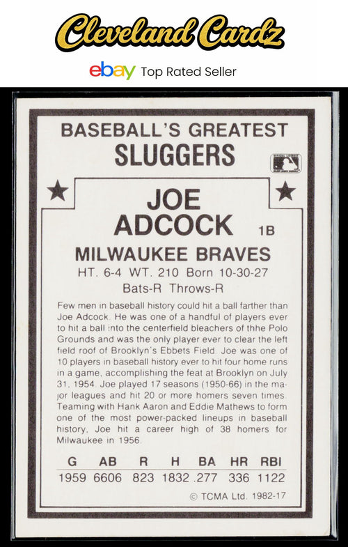 1987 TCMA 1982 Greatest Sluggers #17 Joe Adcock