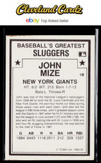 1987 TCMA 1982 Greatest Sluggers #25 Johnny Mize