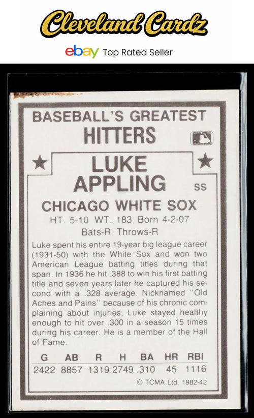 1987 TCMA 1982 Greatest Hitters #42 Luke Appling