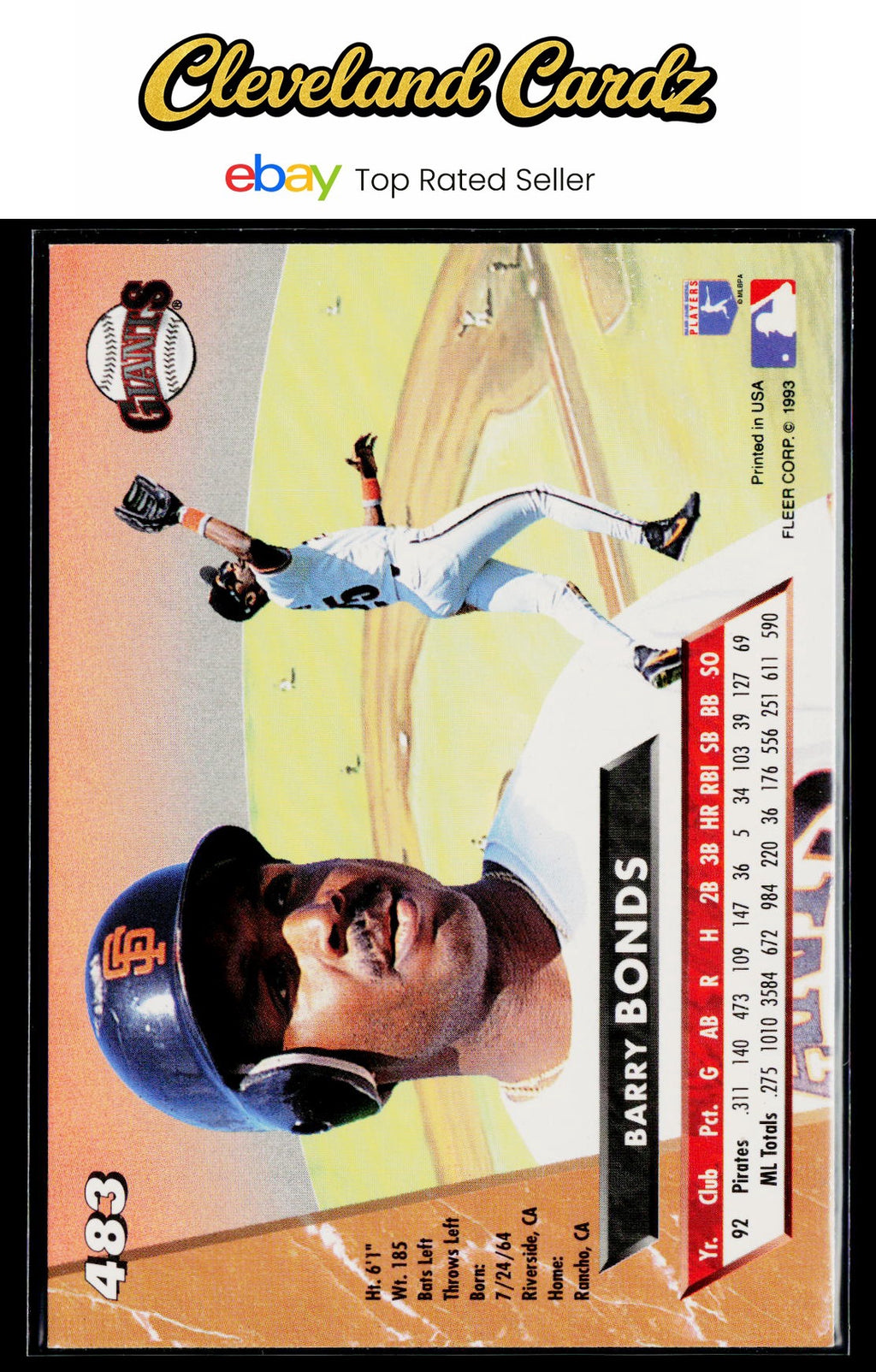 1993 Ultra #483 Barry Bonds