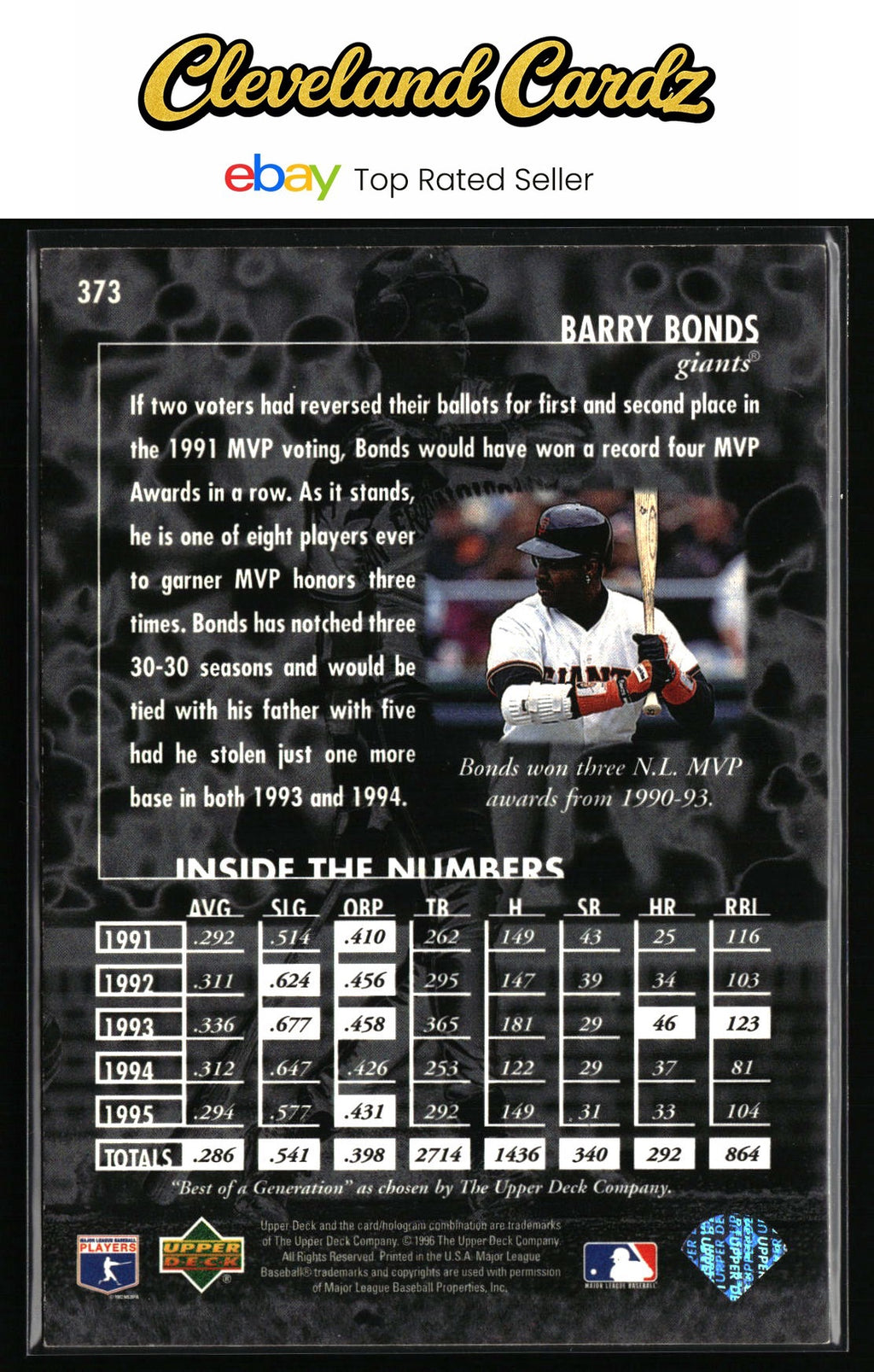 1996 Upper Deck #373 Barry Bonds