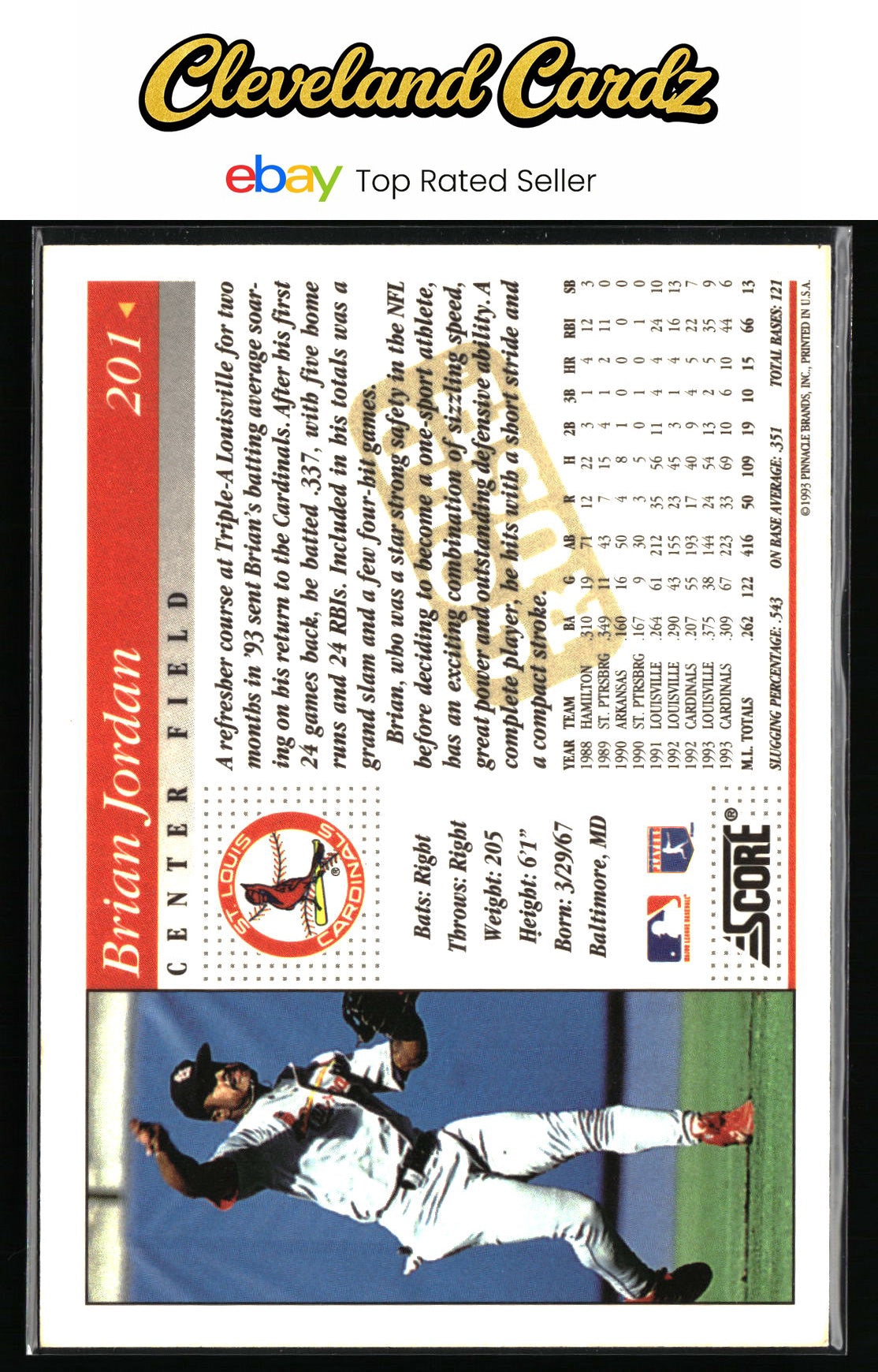 1994 Score #201 Brian Jordan Gold Rush