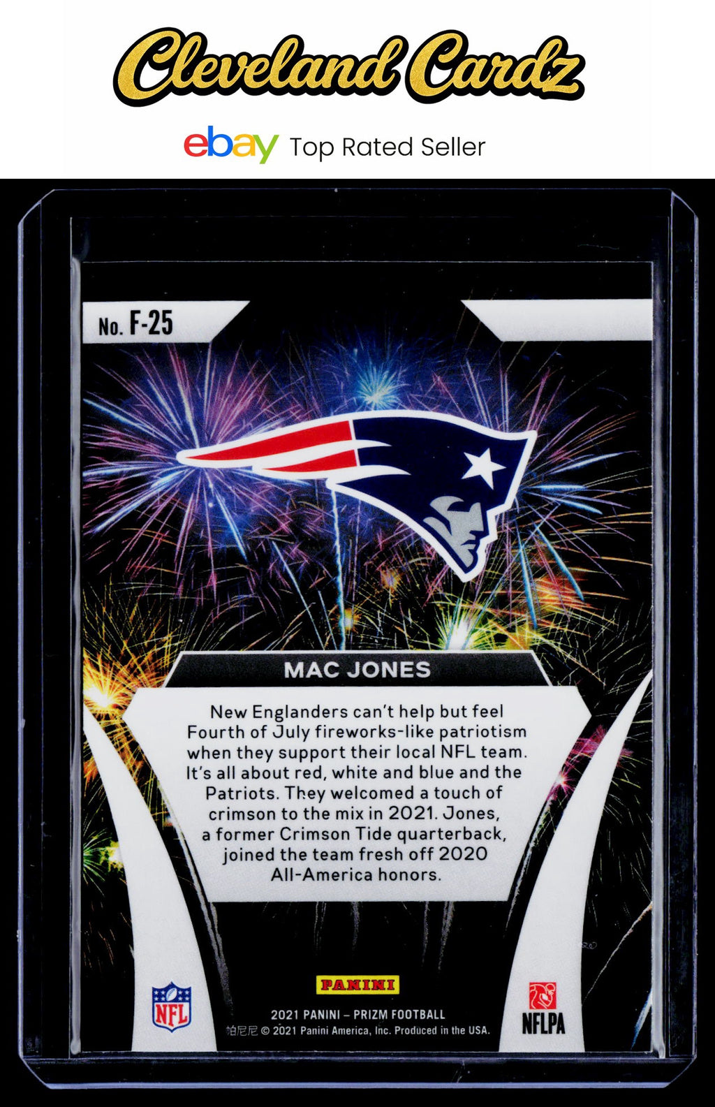 2021 Panini Prizm #F-25 Mac Jones Fireworks RC