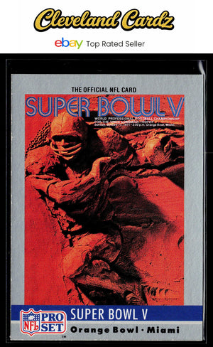 1990 Pro Set #5 Super Bowl V Super Bowl Collectibles