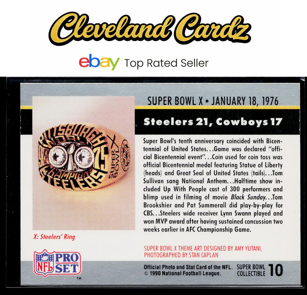 1990 Pro Set #10 Super Bowl X Super Bowl Collectibles