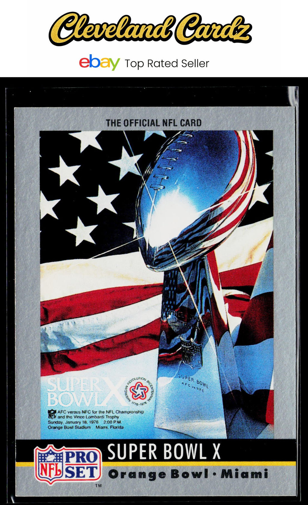 1990 Pro Set #10 Super Bowl X Super Bowl Collectibles