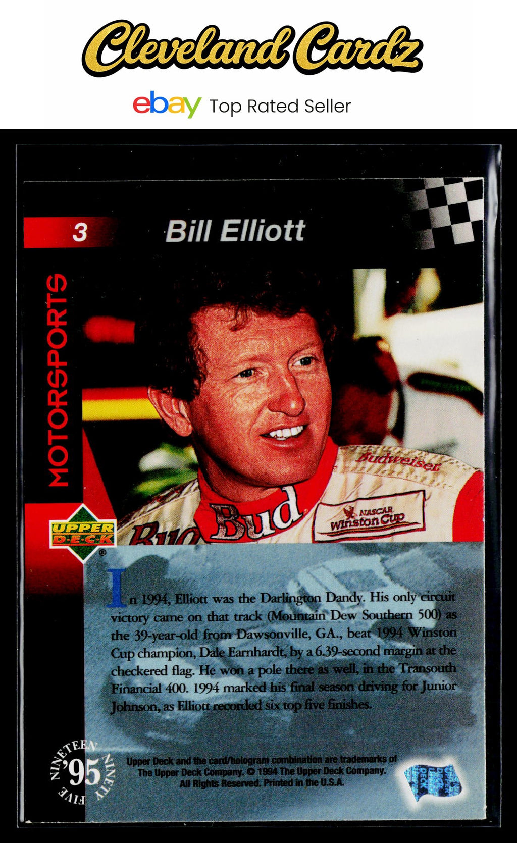1995 Upper Deck #3 Bill Elliott