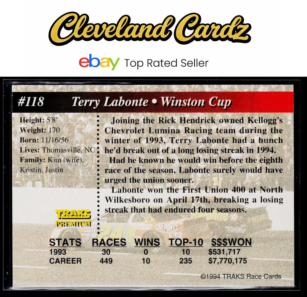 1994 Traks #118 Terry Labonte