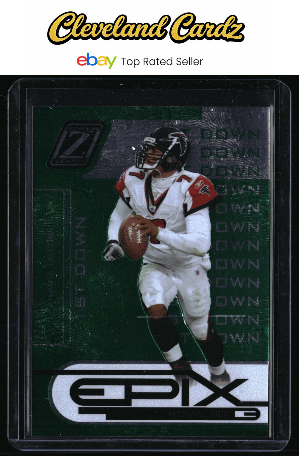 2005 Donruss Zenith #E-9 Michael Vick Epix Emerald 1st Down #/150