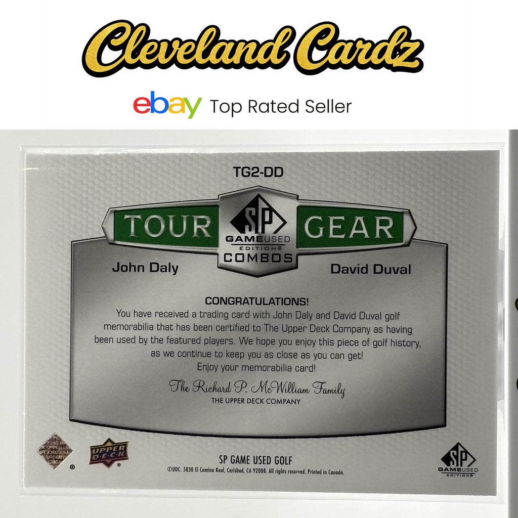 2024 SP Game Used #TG2-DD John Daly / David Duval Tour Gear Combos