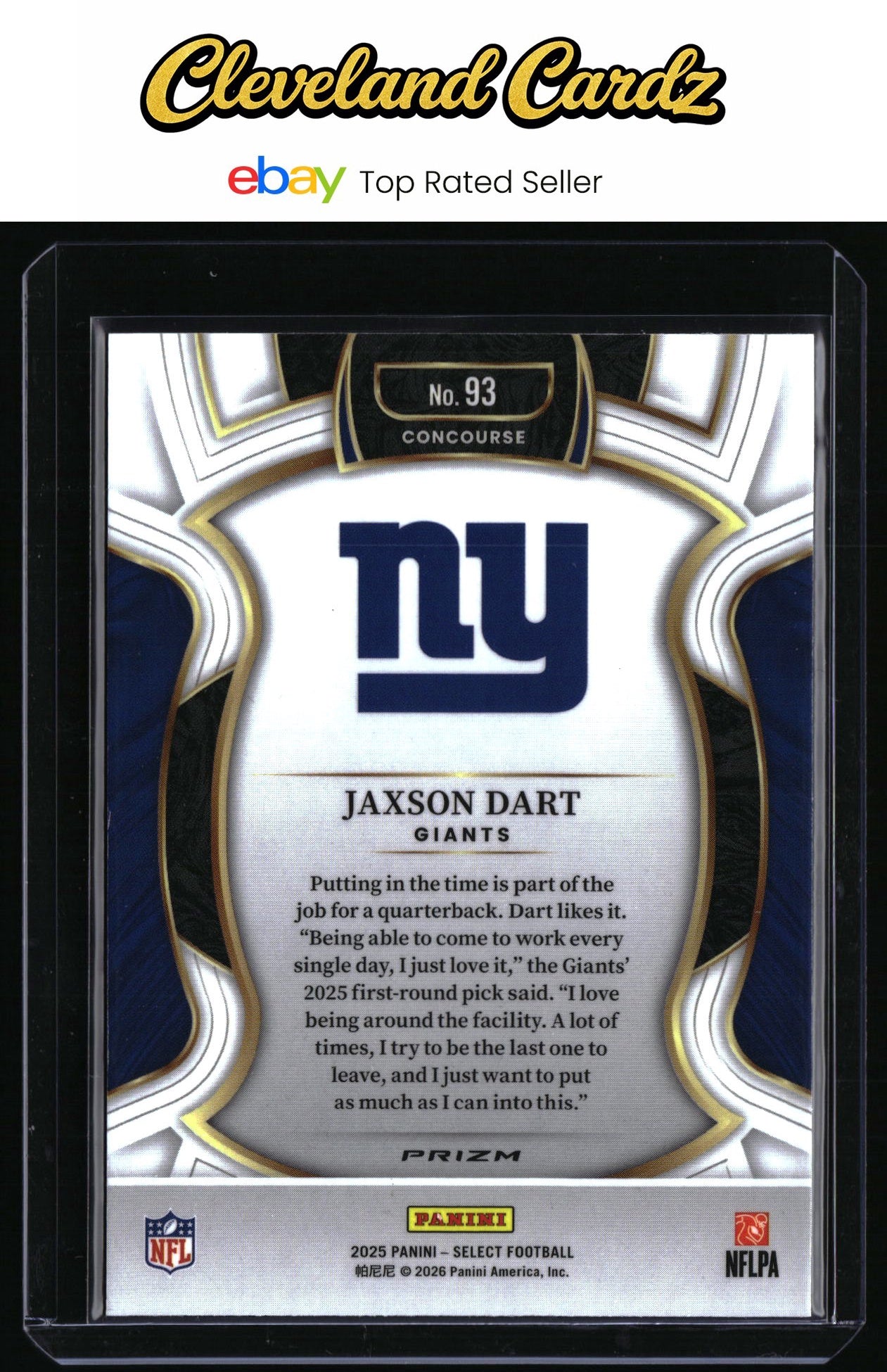 2025 Panini Select #93 Jaxson Dart Pink Prizm Shock RC