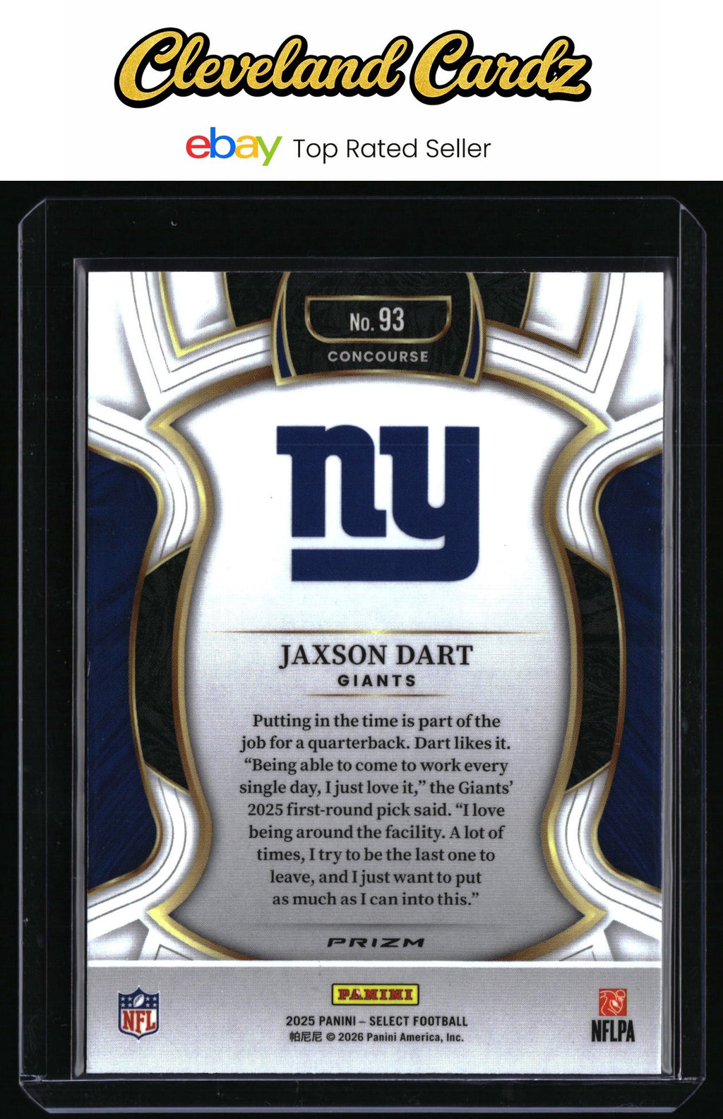 2025 Panini Select #93 Jaxson Dart Pink Prizm Shock RC