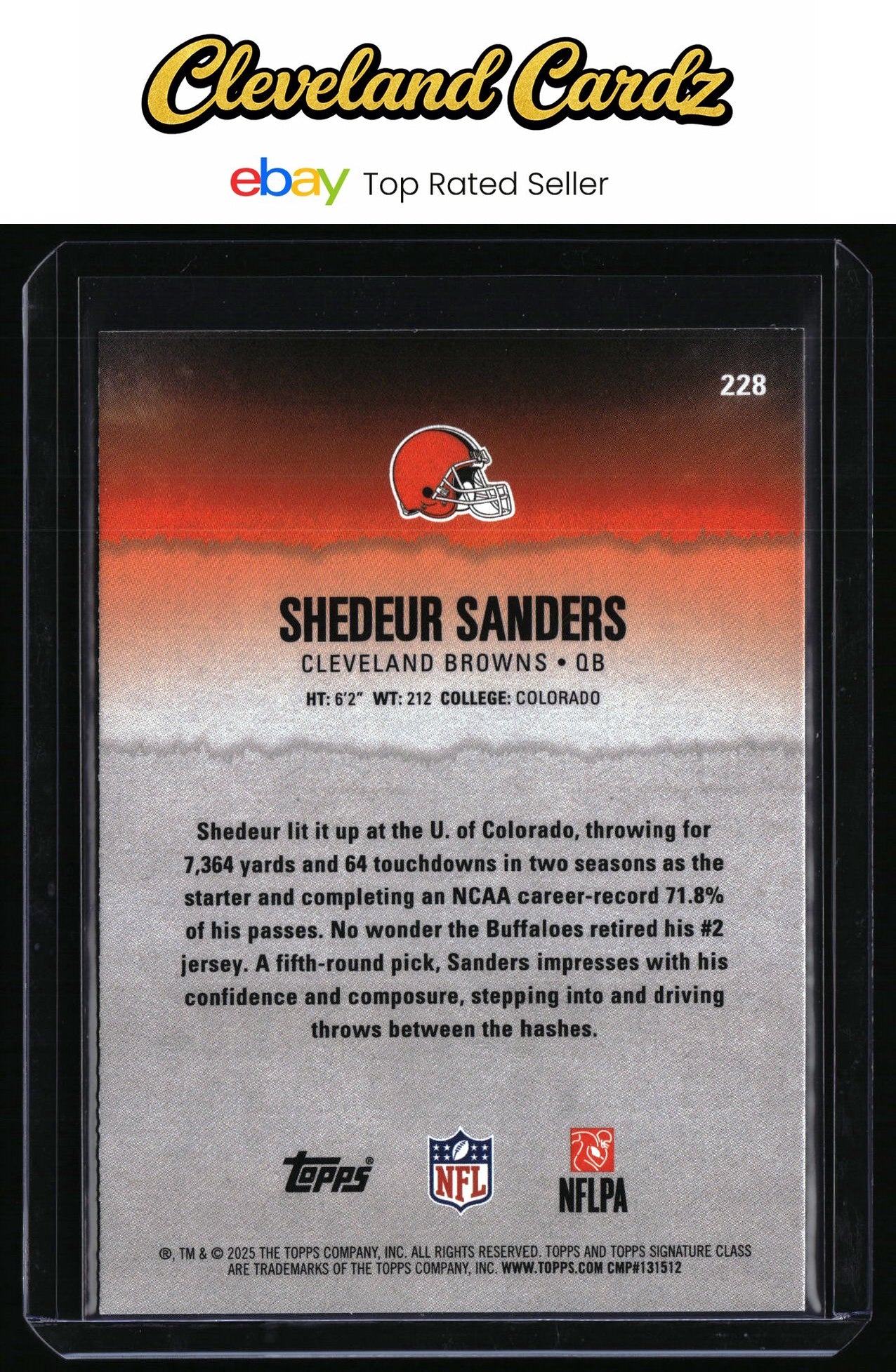 2025 Topps Signature Class #228 Shedeur Sanders Blue & Yellow RC