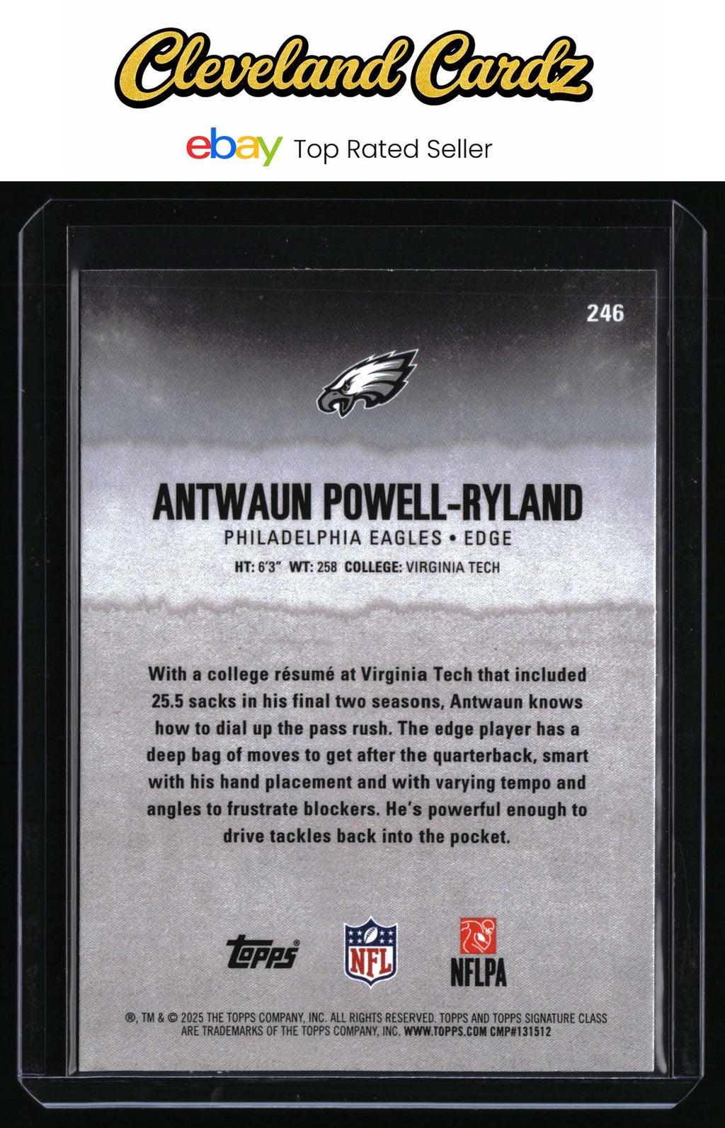 2025 Topps Signature Class #246 Antwaun Powell-Ryland Blue & Yellow RC