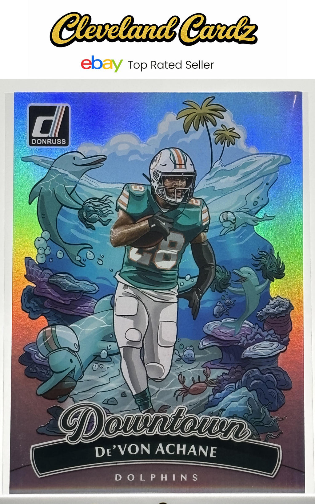 2025 Donruss #10 De’Von Achane Downtown!