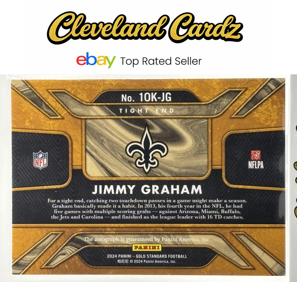 2024 Panini Gold Standard #10K-JG Jimmy Graham 10K Autographs Rose Gold #/24