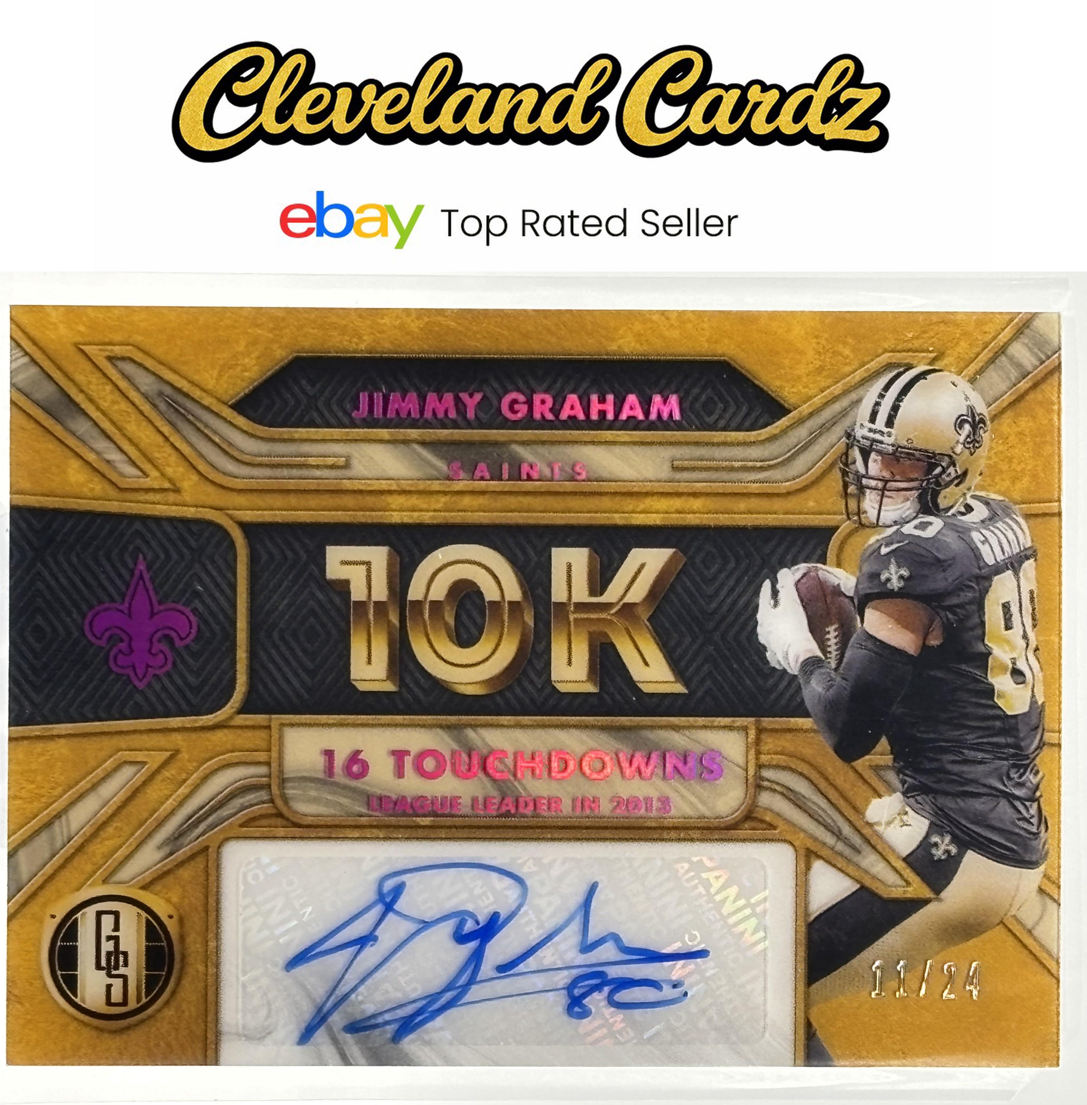 2024 Panini Gold Standard #10K-JG Jimmy Graham 10K Autographs Rose Gold #/24