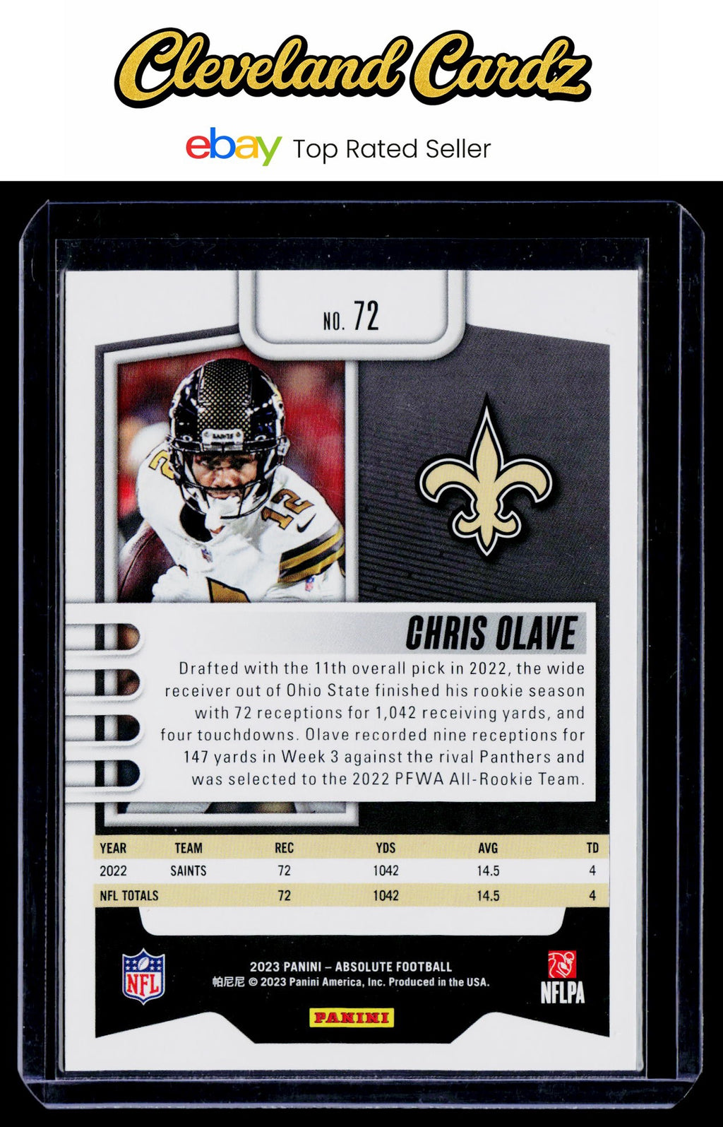 2023 Panini Absolute #72 Chris Olave Green