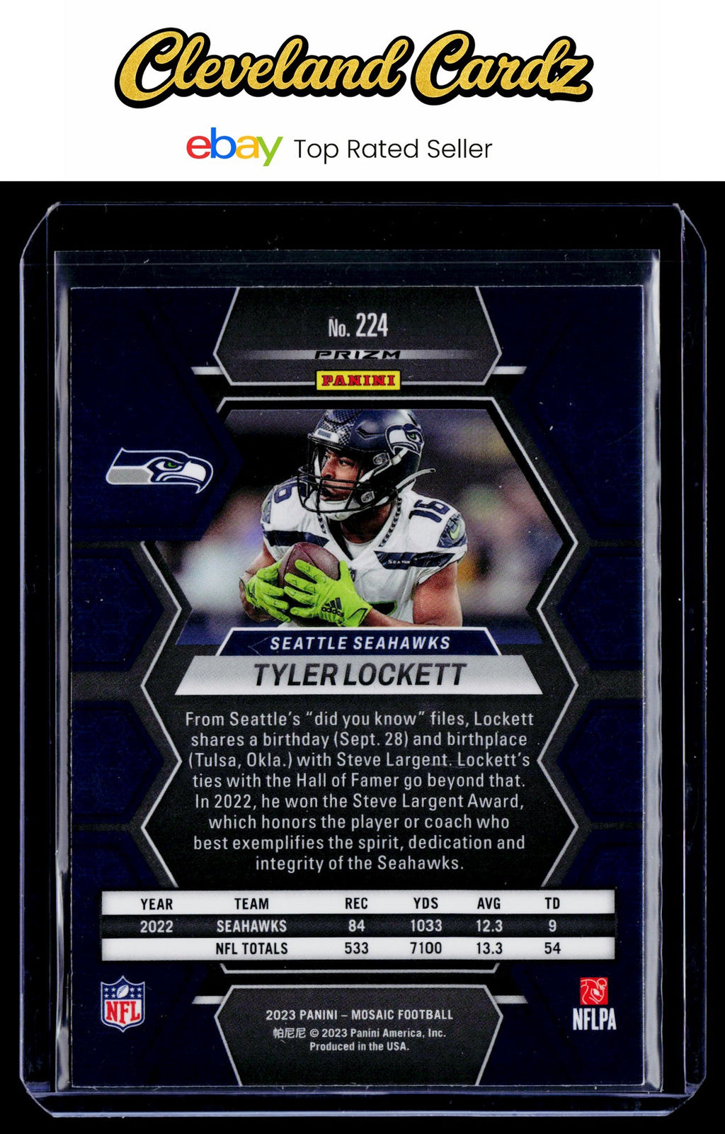 2023 Panini Mosaic #224 Tyler Lockett Camo Pink Mosaic