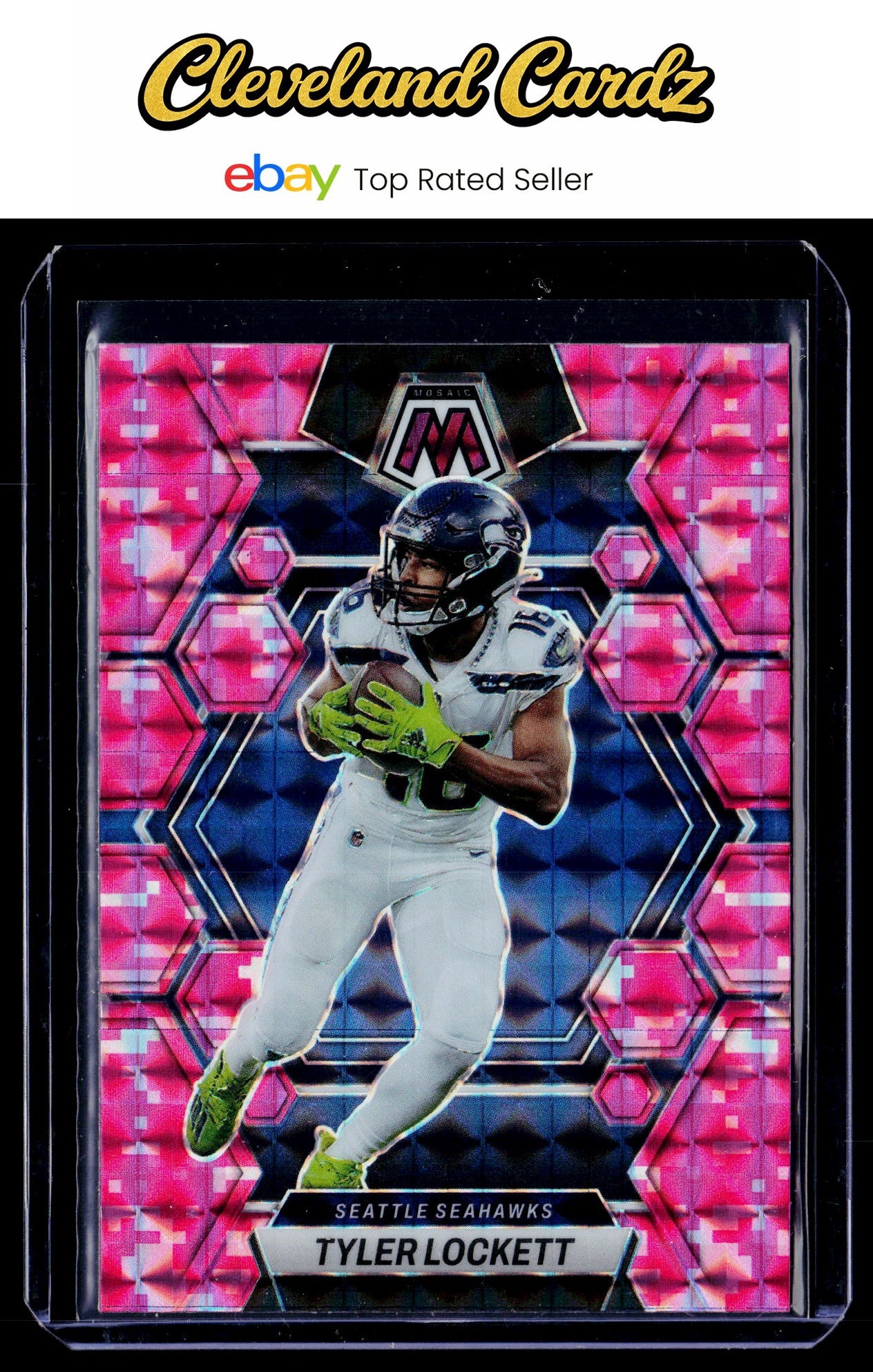 2023 Panini Mosaic #224 Tyler Lockett Camo Pink Mosaic